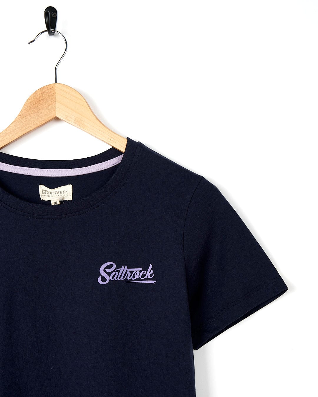 A Saltrock navy t-shirt with the word 'southwick' embroidered on it.