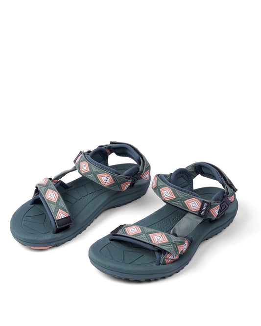A pair of Saltrock Trail Womens Sandals in Green displayed on a white background.