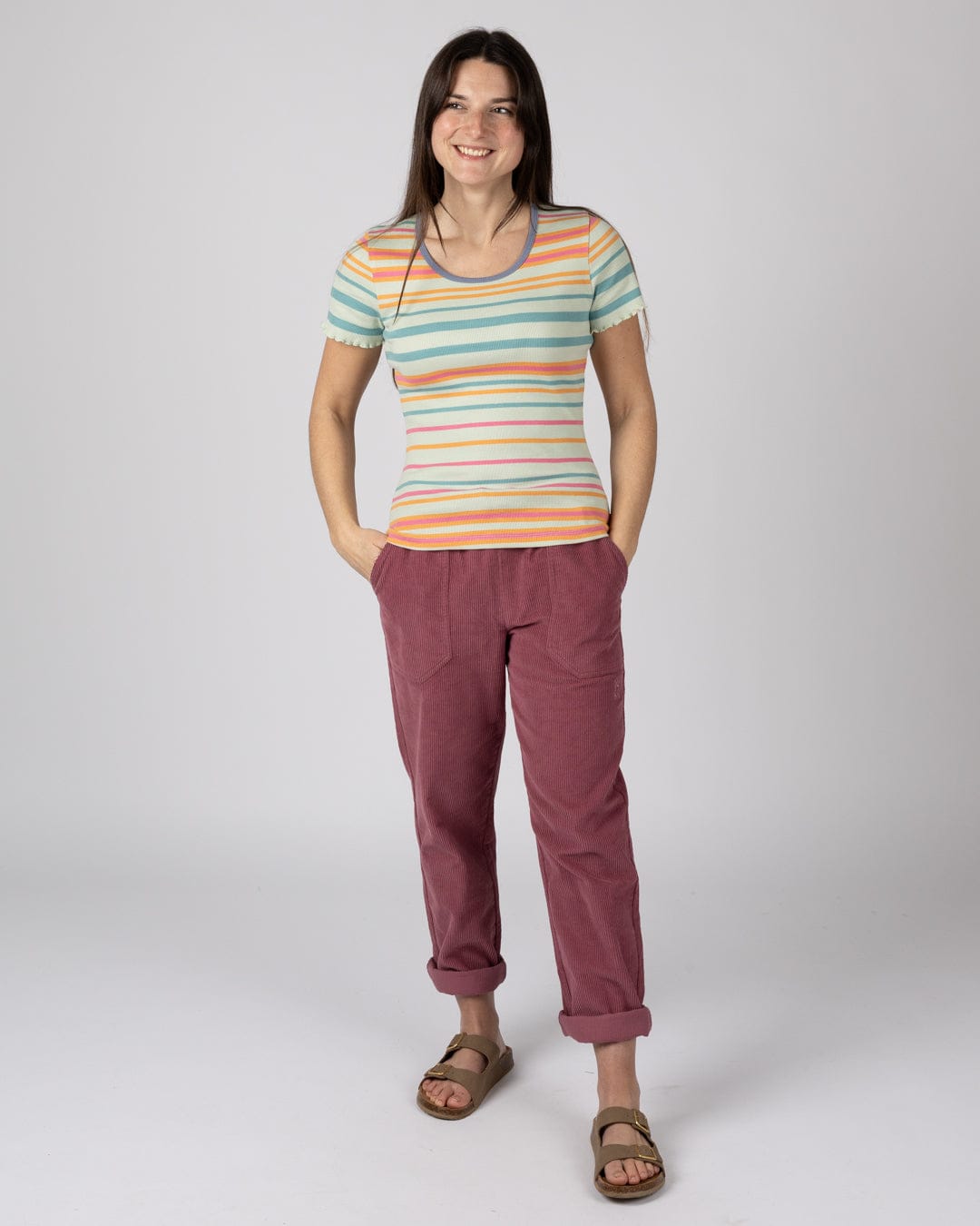 Lee - Womens Short Sleeve Stripe T-Shirt - Light Green