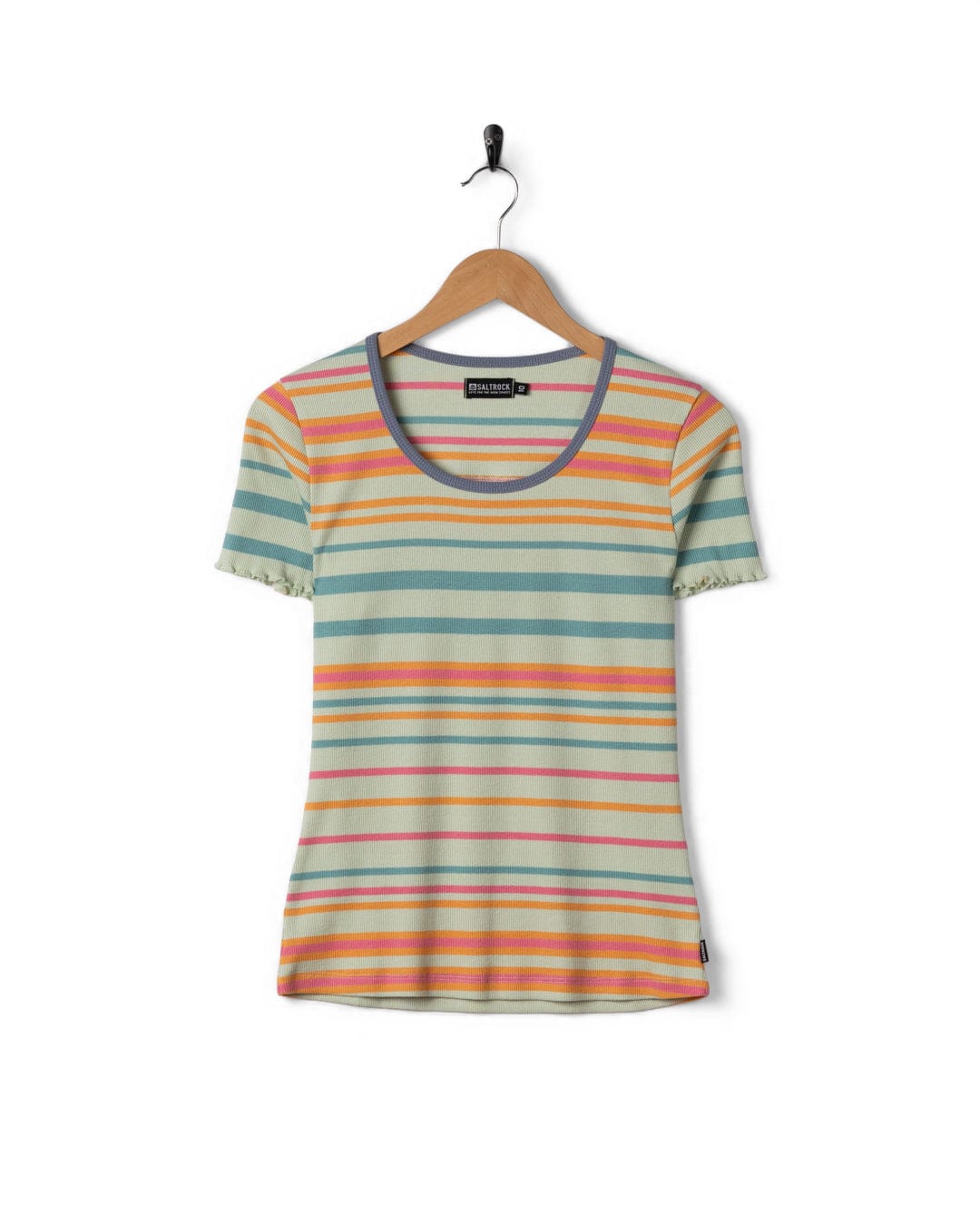Lee Womens Short Sleeve Stripe T-Shirt in Light Green