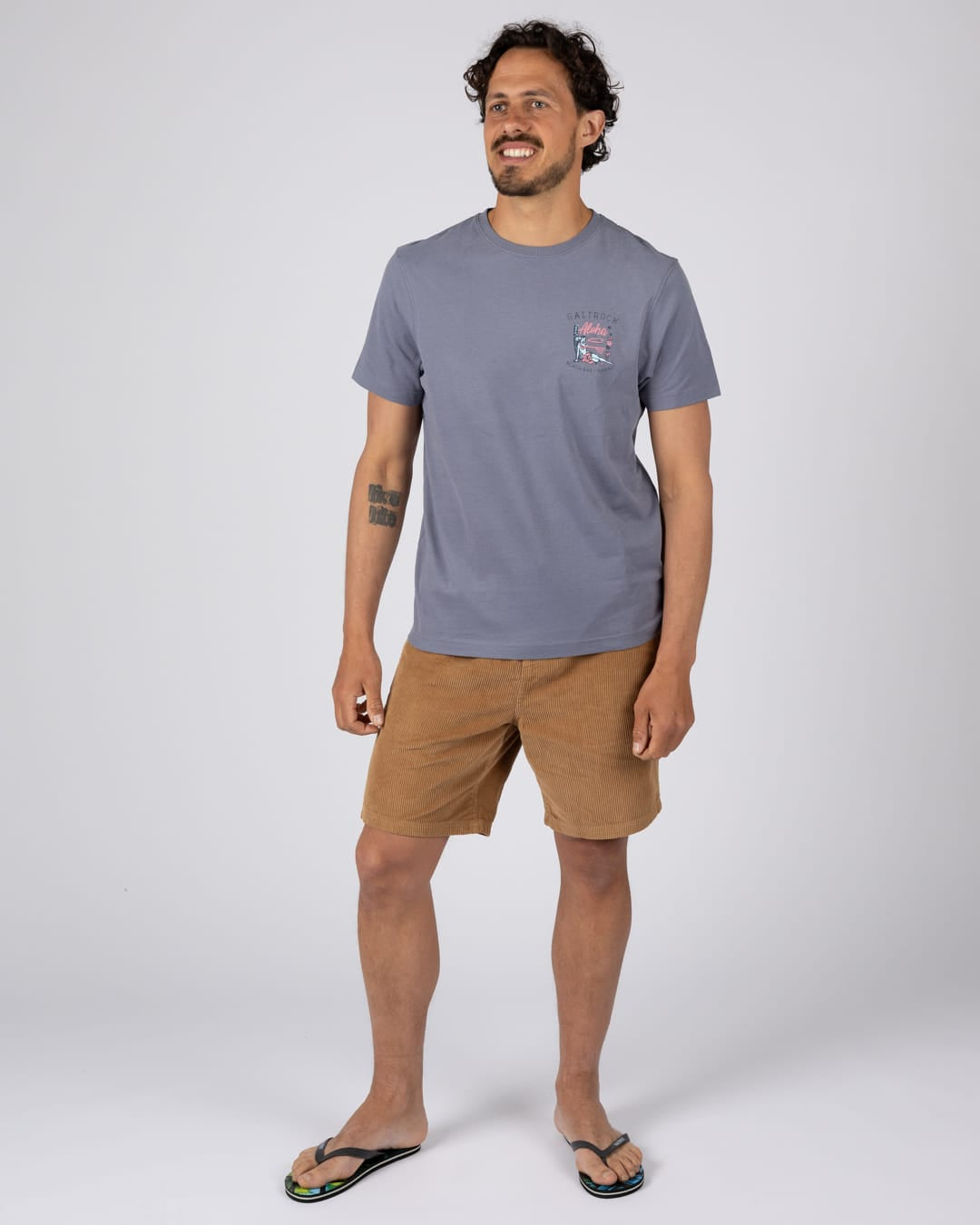 Beach Bar Mens Short Sleeve T-Shirt In Blue