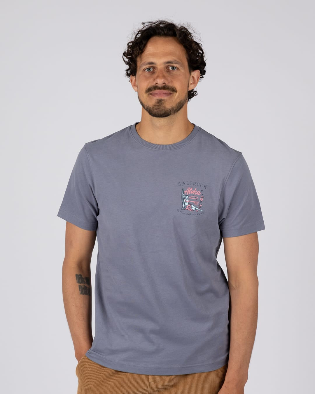 Beach Bar Mens Short Sleeve T-Shirt In Blue