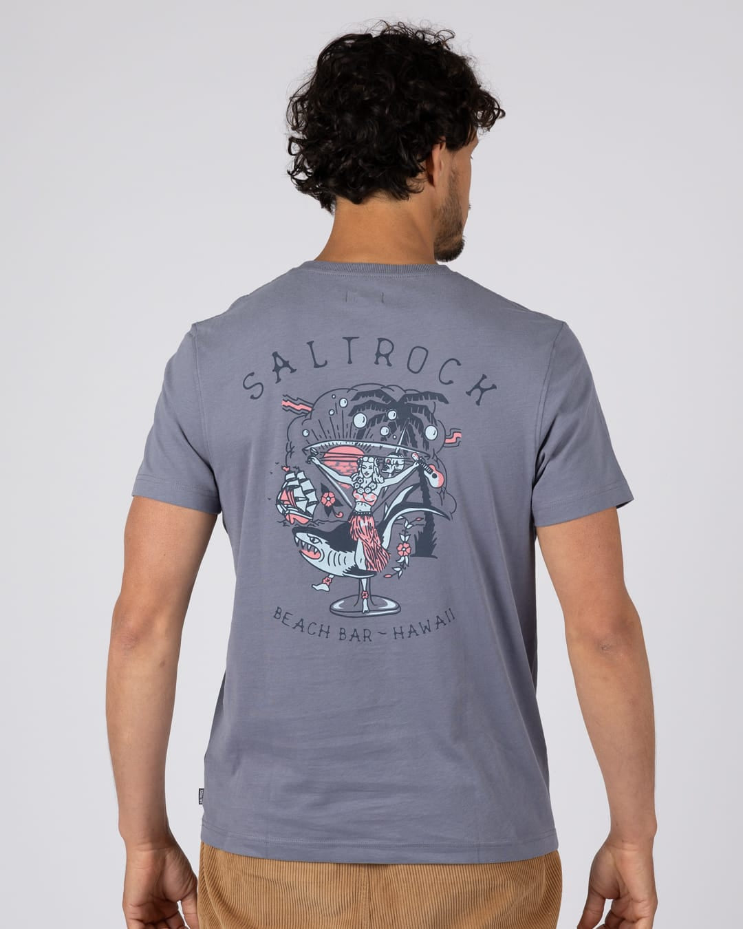 Beach Bar Mens Short Sleeve T-Shirt In Blue