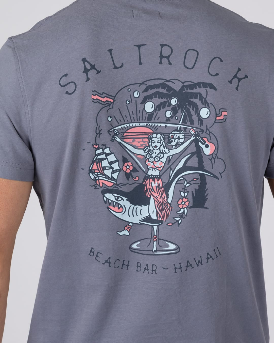 Beach Bar Mens Short Sleeve T-Shirt In Blue