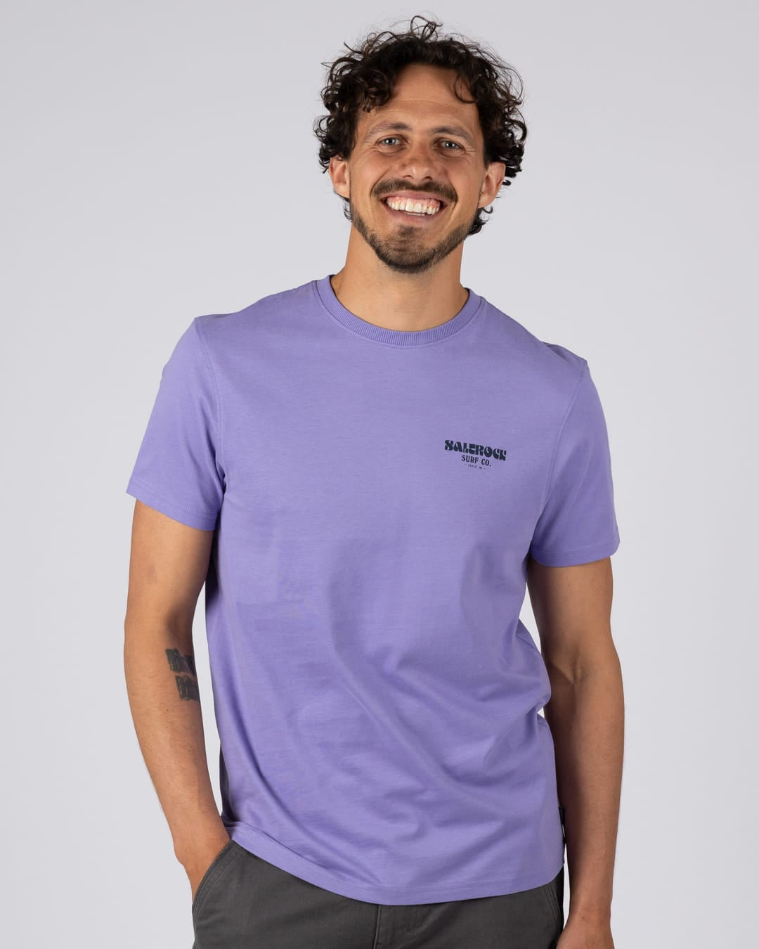Waves Roll Mens Short Sleeve T-Shirt In Purple