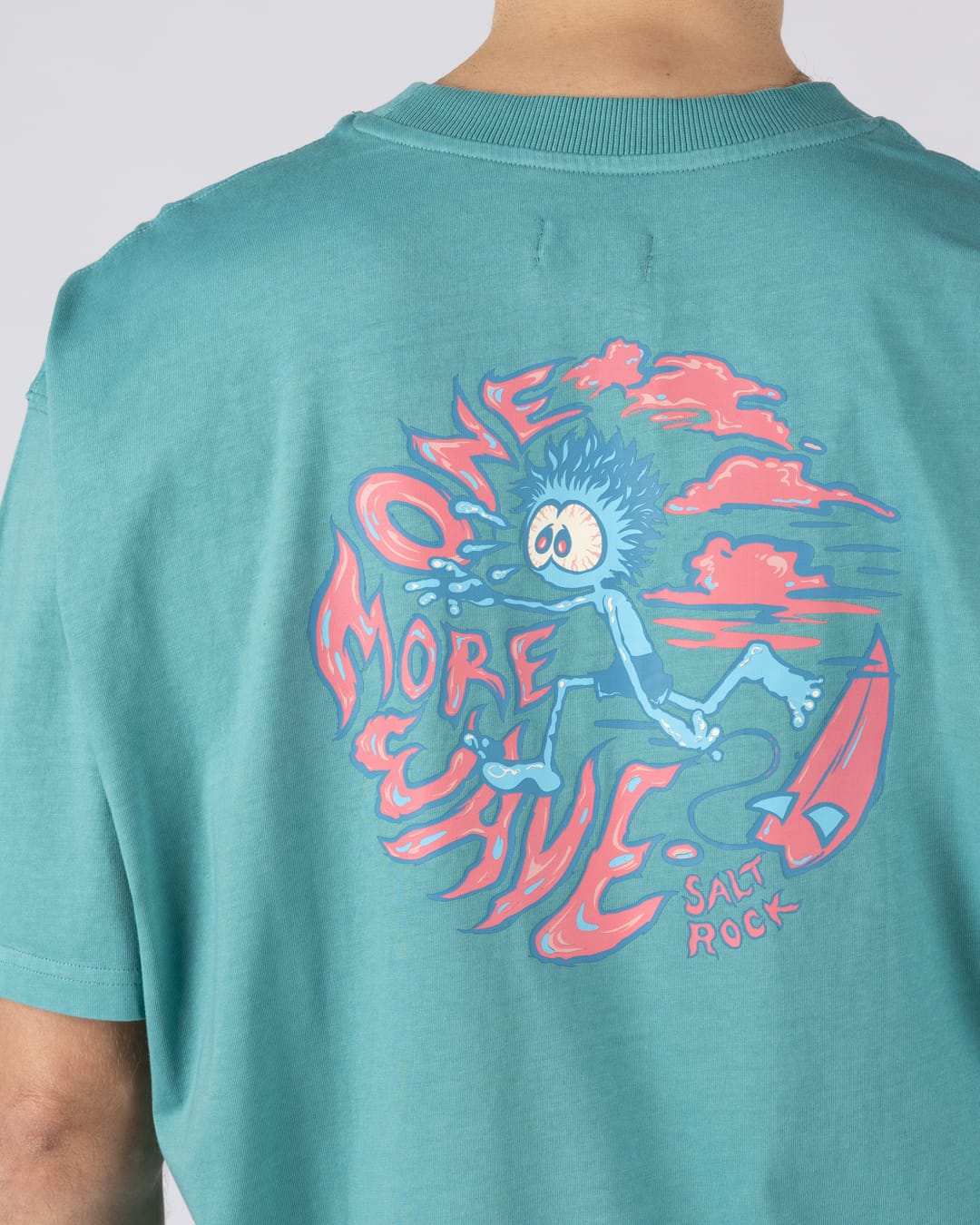 One More Wave Mens Oversized Short Sleeve T-Shirt in Blue