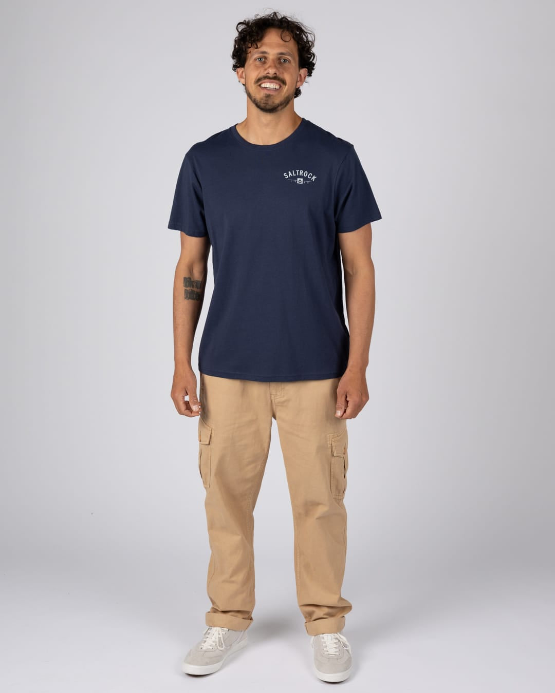 Saunton Mens Location T-Shirt in Blue