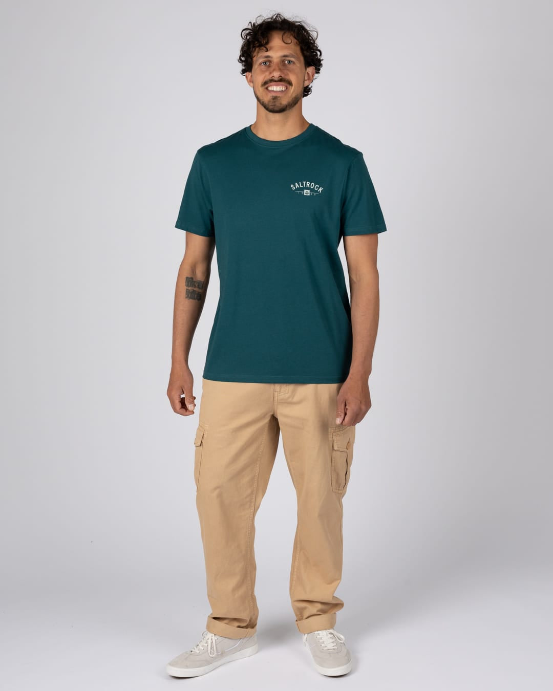 Saunton Mens Location T-Shirt in Teal