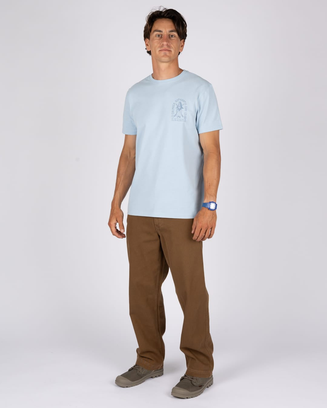 Chad Mens Short Sleeve T-Shirt in Light Blue