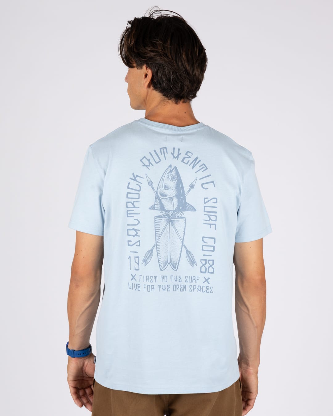Chad Mens Short Sleeve T-Shirt in Light Blue