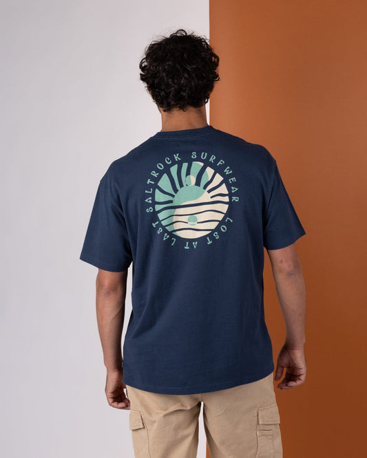 Yin Yang Sun - Mens Short Sleeve T-Shirt - Blue
