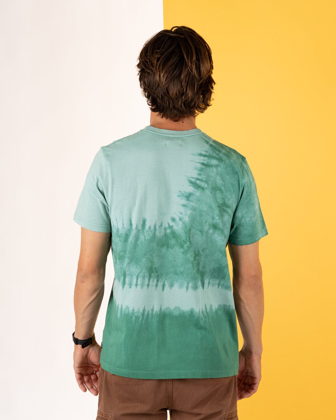 Pitcher Embroidery - Mens Tie Dye T-Shirt -Green