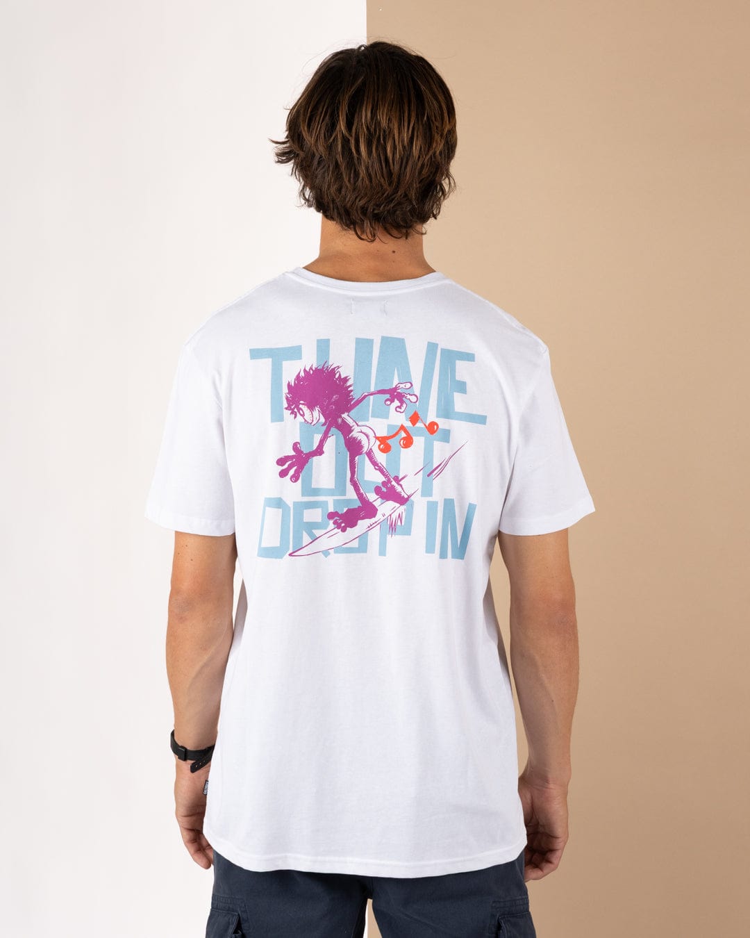 Tune Out - Mens Short Sleeve T-Shirt - White