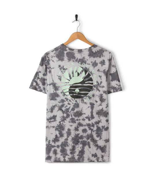 Yinyang Sun - Mens Tie Dye Short Sleeve T-Shirt -Grey