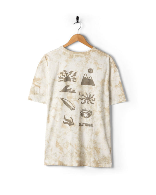Block Icons - Mens Oversized Tie Dye T-Shirt - Cream