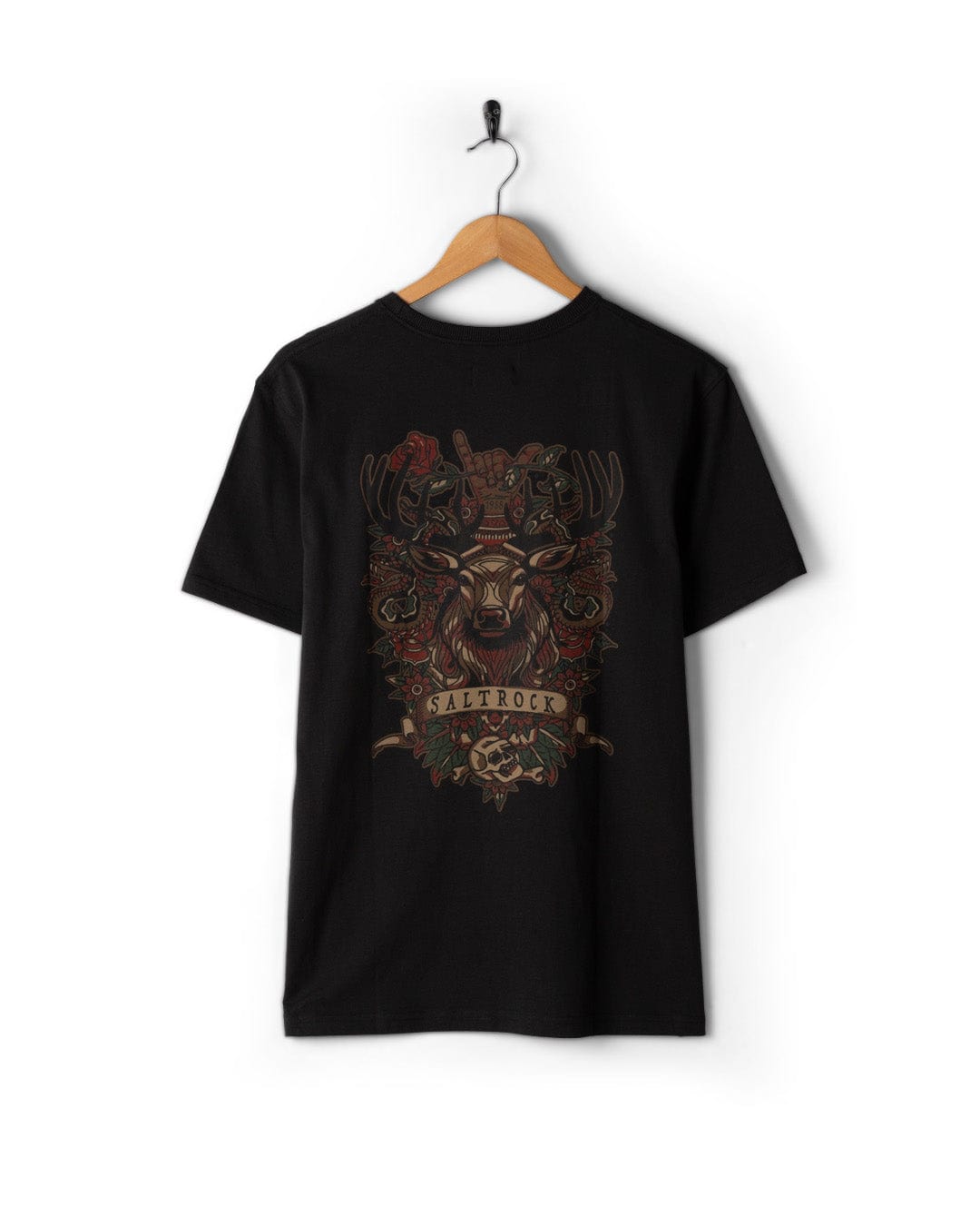 Stag Tattoo - Mens Short Sleeve T-Shirt - Black