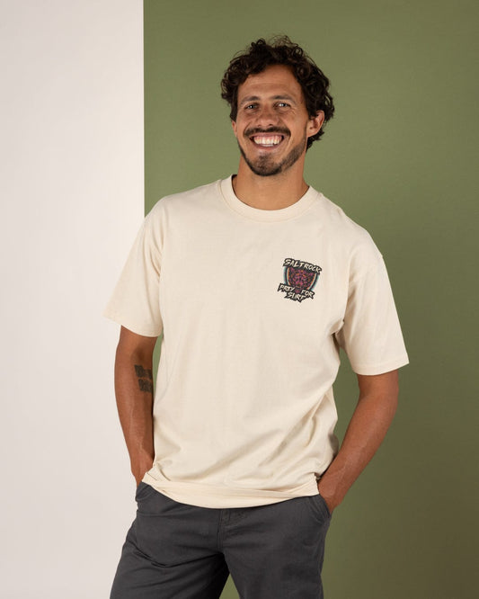 Wolfscale II - Mens Oversized Short Sleeve T-Shirt - Cream