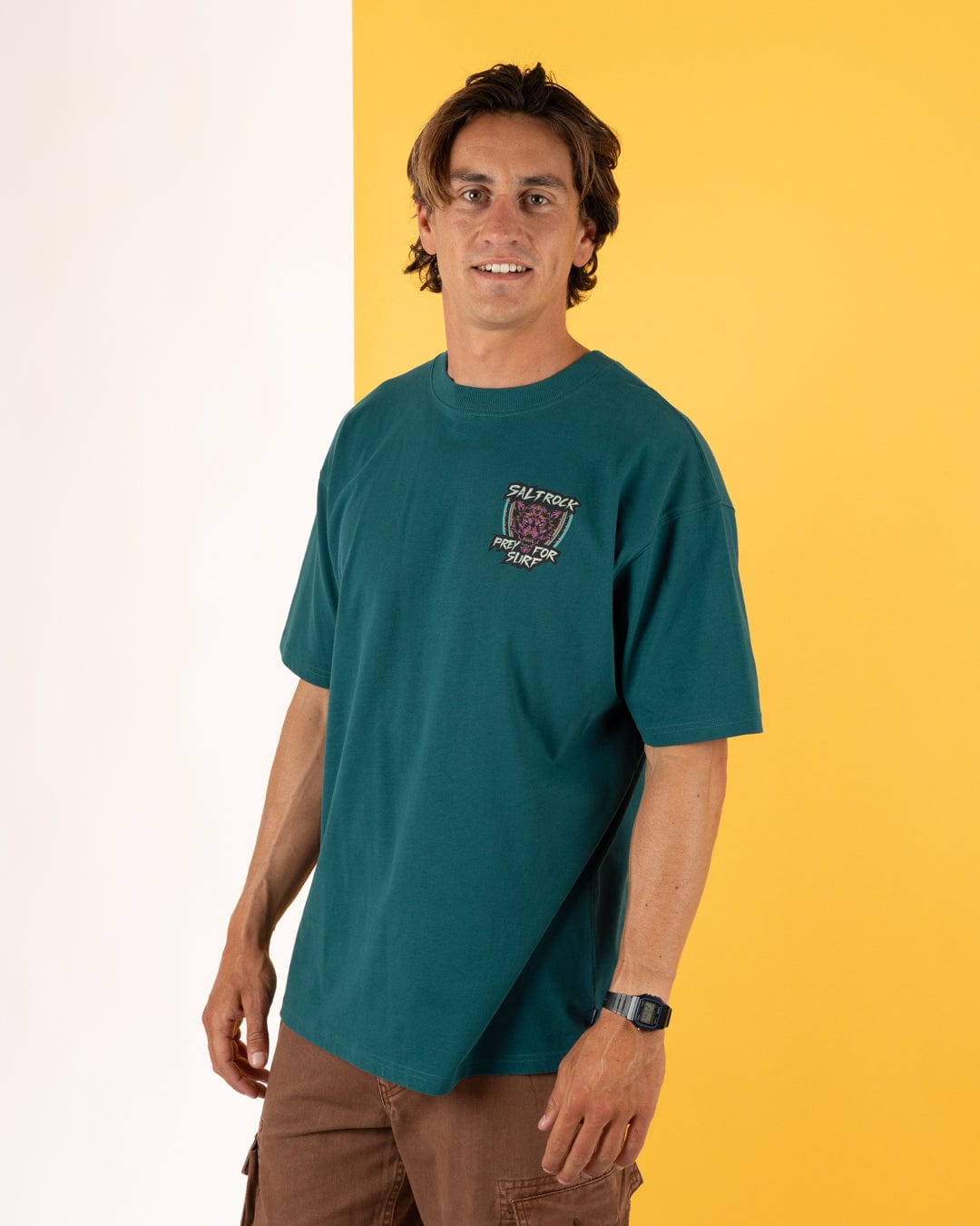 Wolfscale II - Mens Oversized Short Sleeve T-Shirt - Teal
