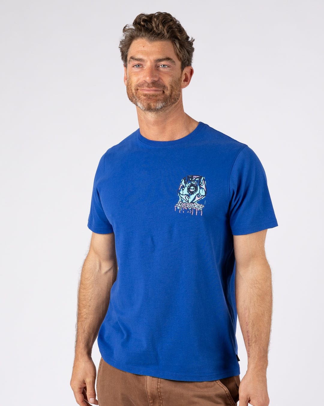 Wave Running - Mens Short Sleeve T-Shirt - Blue