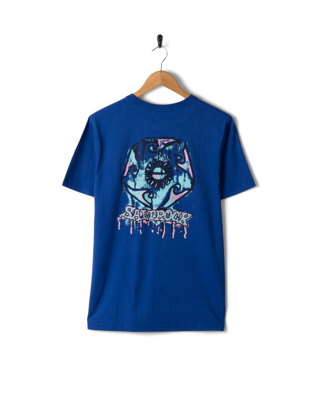 Wave Running - Mens Short Sleeve T-Shirt - Blue