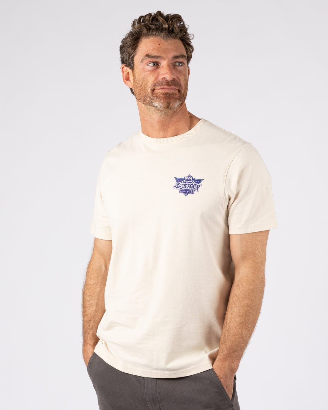 Heritage Shield - Mens Short Sleeve T-Shirt - Cream