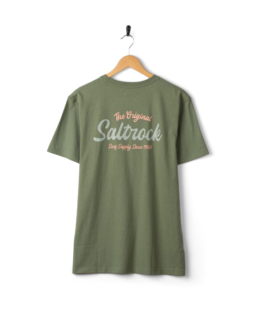 Postcard Script - Mens Short Sleeve T-Shirt- Green