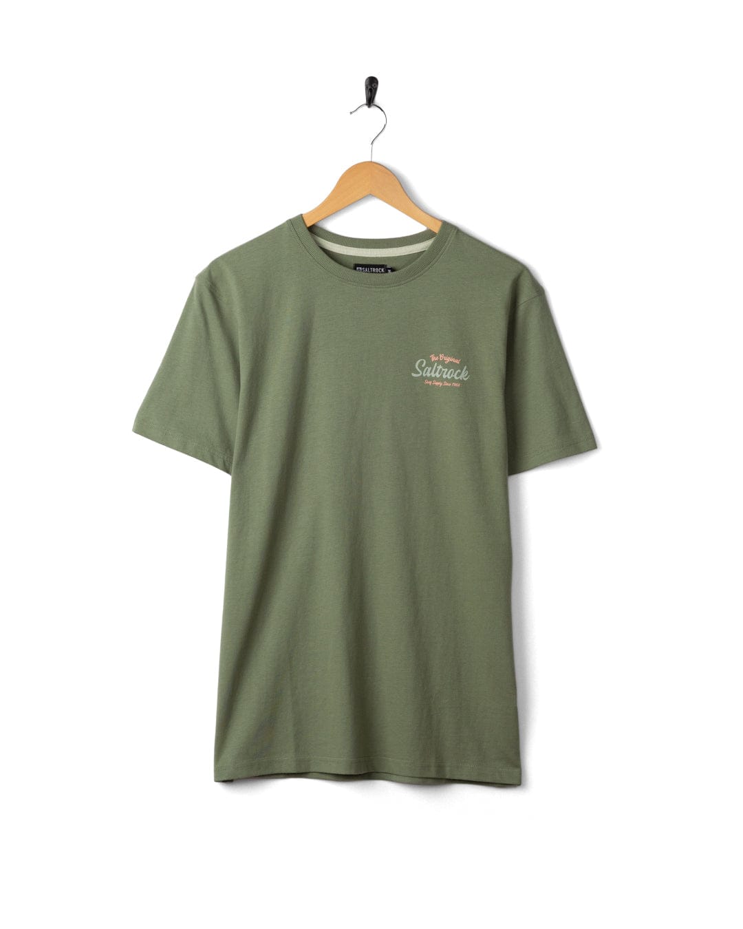 Postcard Script - Mens Short Sleeve T-Shirt- Green
