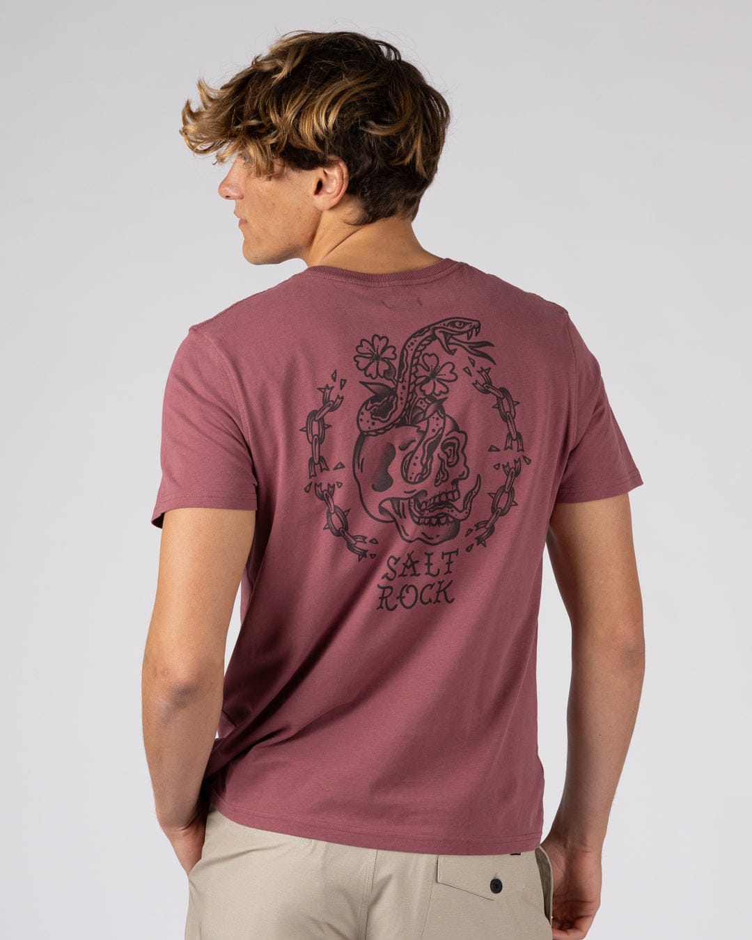 Yesterdays Youth - Mens Short Sleeve T-Shirt - Dark Pink
