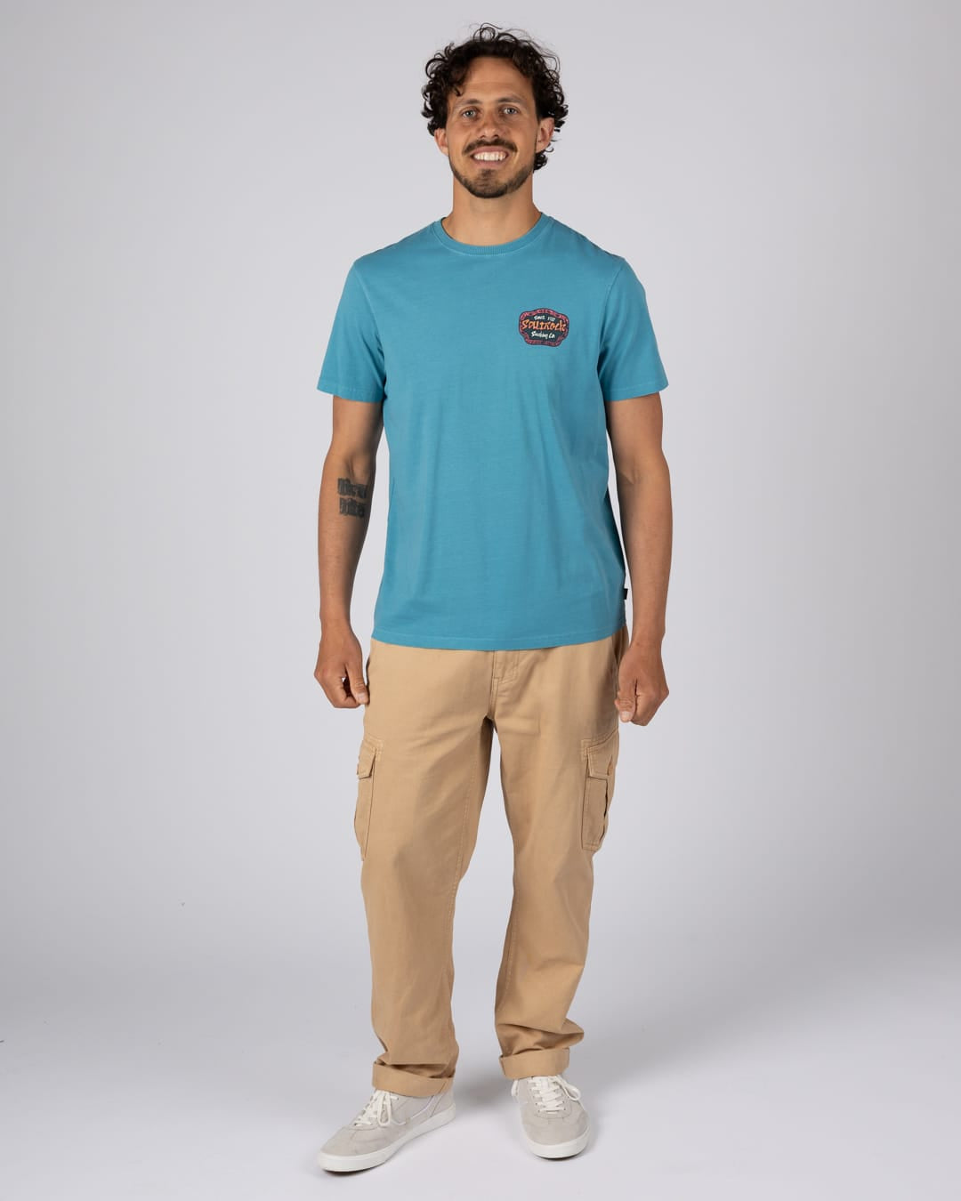 Tribal Frame Mens Short Sleeve T-Shirt in Bright Blue