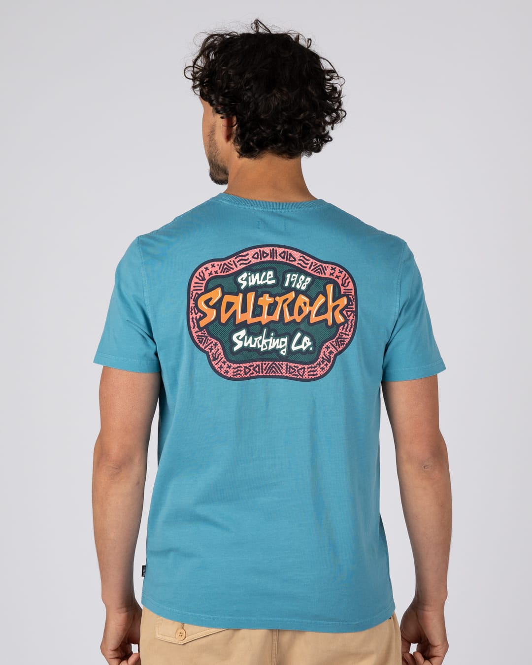 Tribal Frame Mens Short Sleeve T-Shirt in Bright Blue