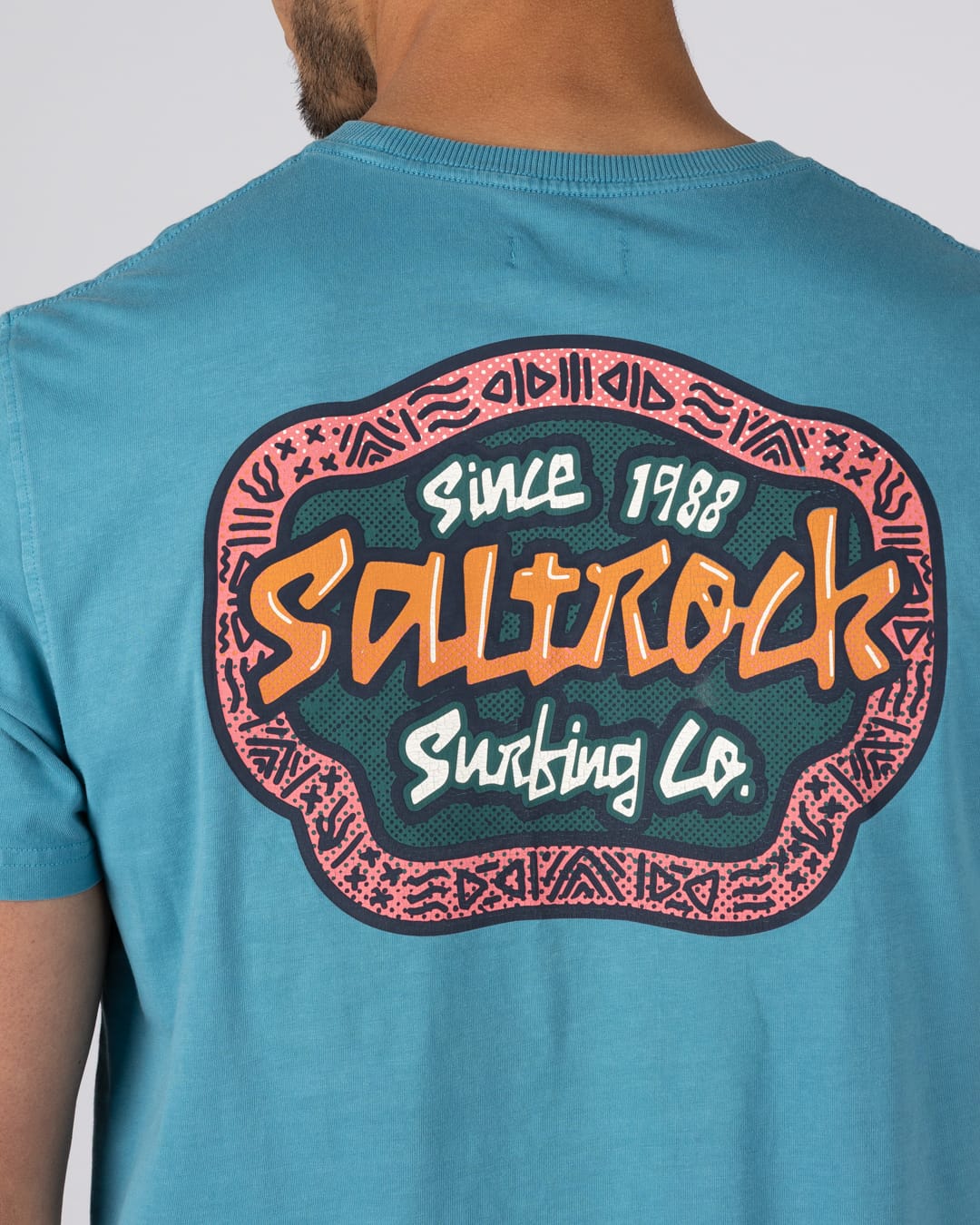 Tribal Frame Mens Short Sleeve T-Shirt in Bright Blue