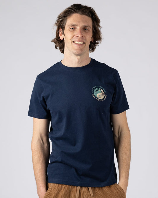Find Balance  - Mens Oversized Short Sleeve T-Shirt - Blue