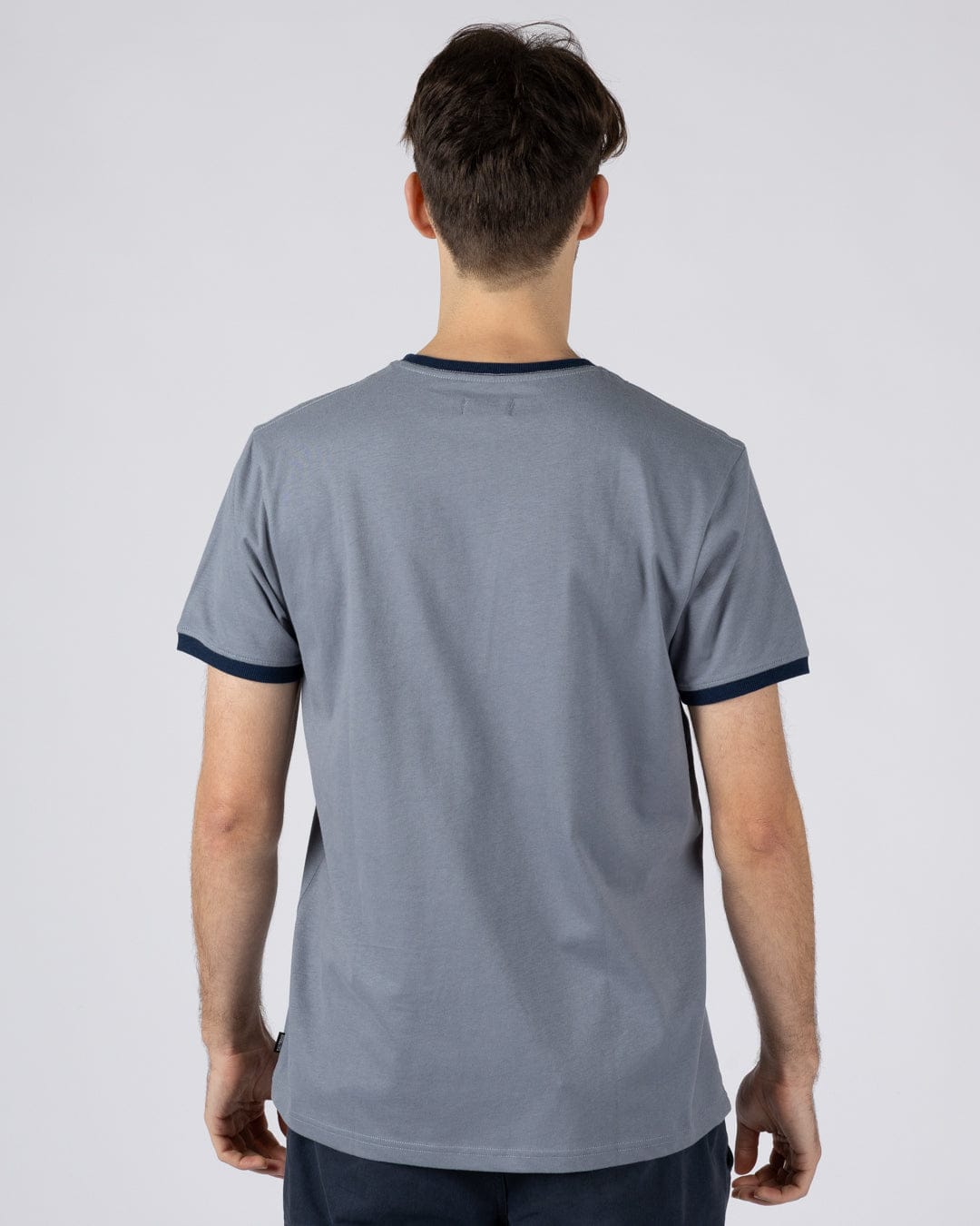 Trail Badge Ringer  - Mens Short Sleeve T-Shirt - Blue