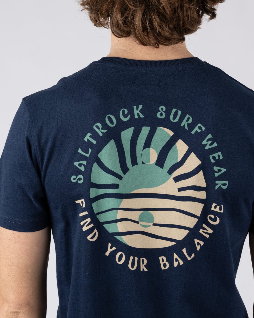 Find Balance  - Mens Oversized Short Sleeve T-Shirt - Blue