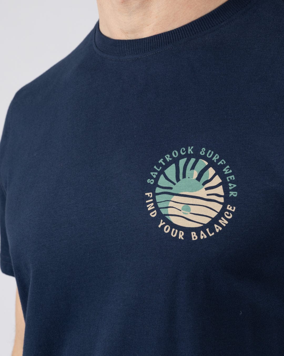 Find Balance  - Mens Oversized Short Sleeve T-Shirt - Blue