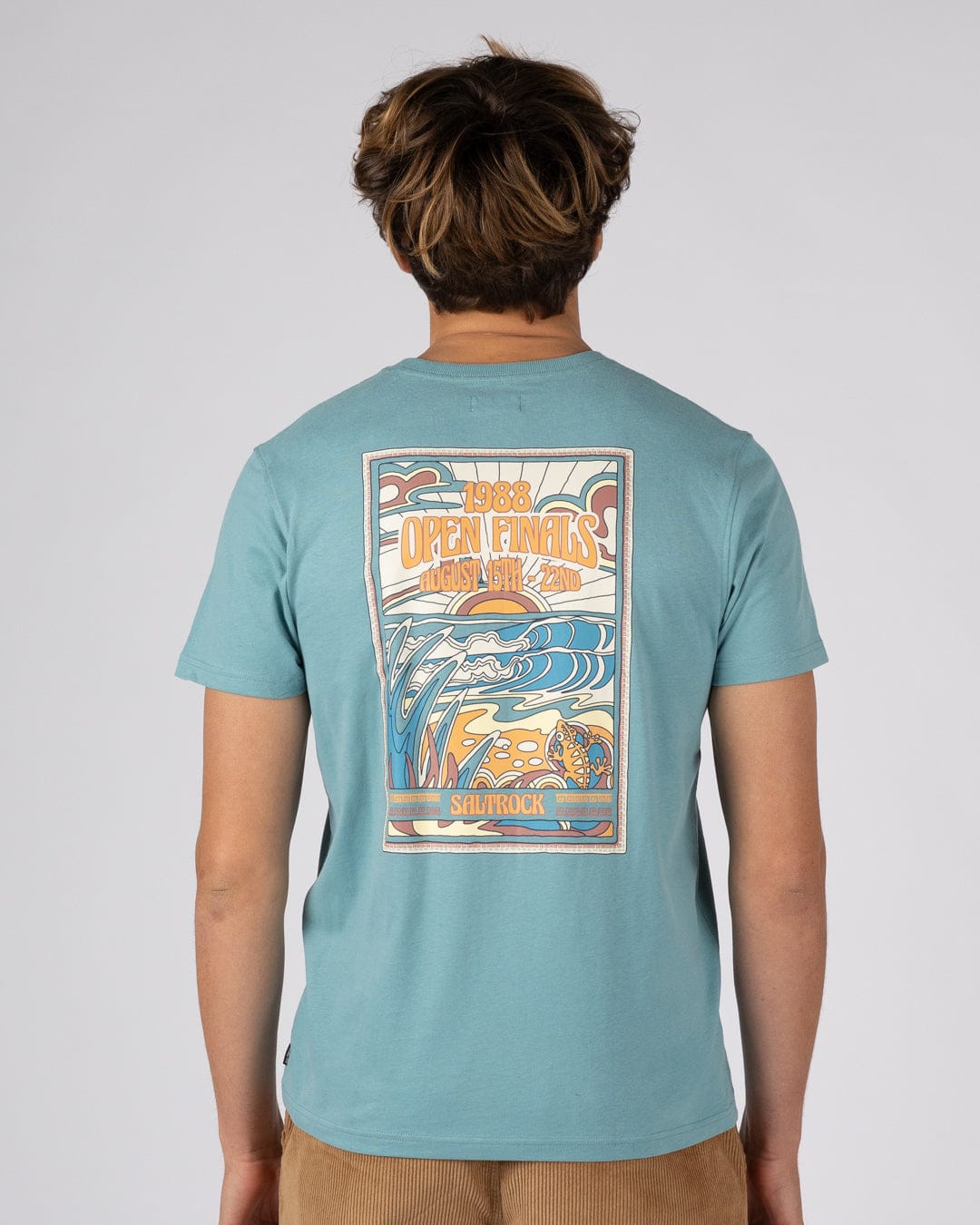 Open Finals Mens Short Sleeve T-Shirt in Blue