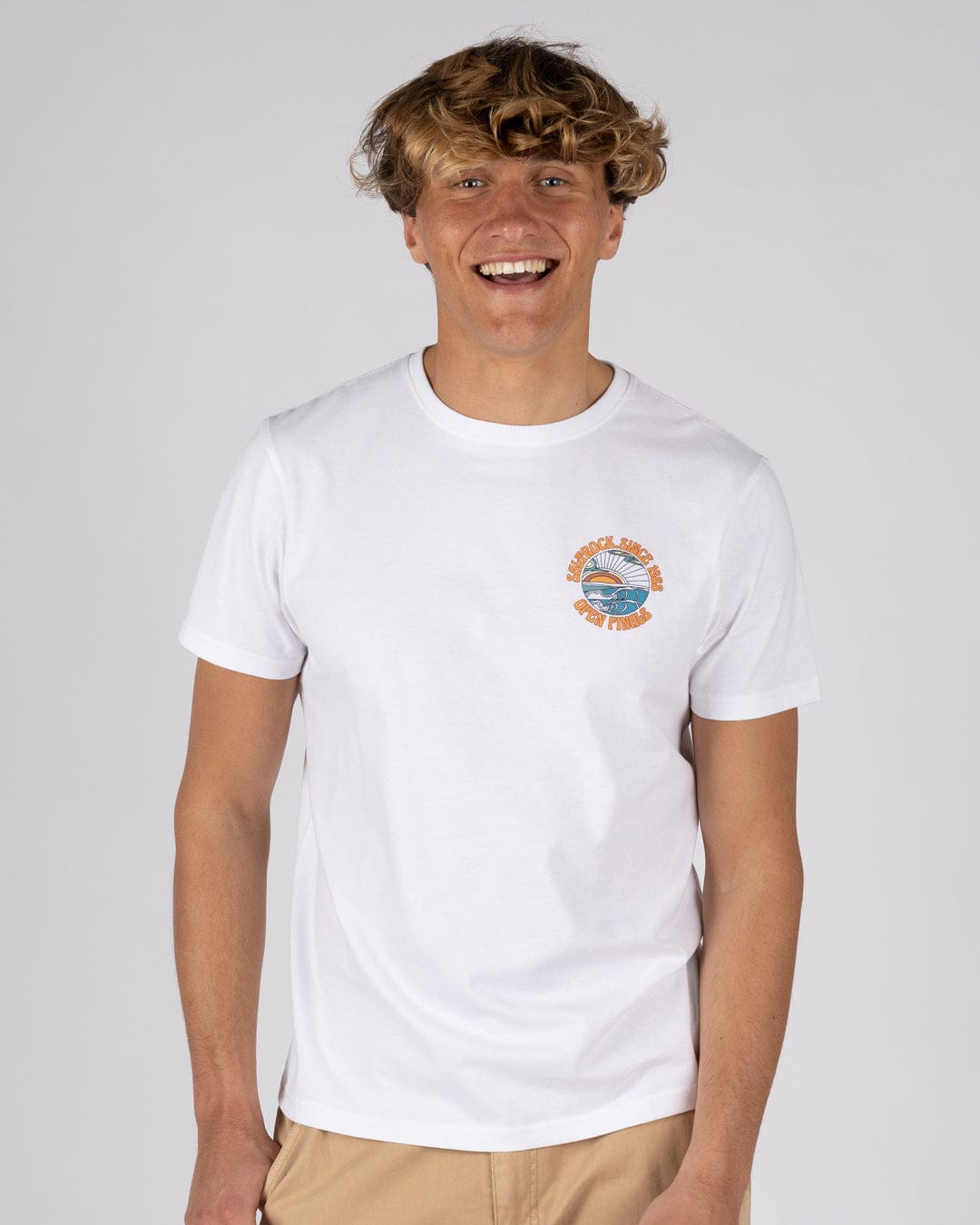 Open Finals Mens Short Sleeve T-Shirt in White