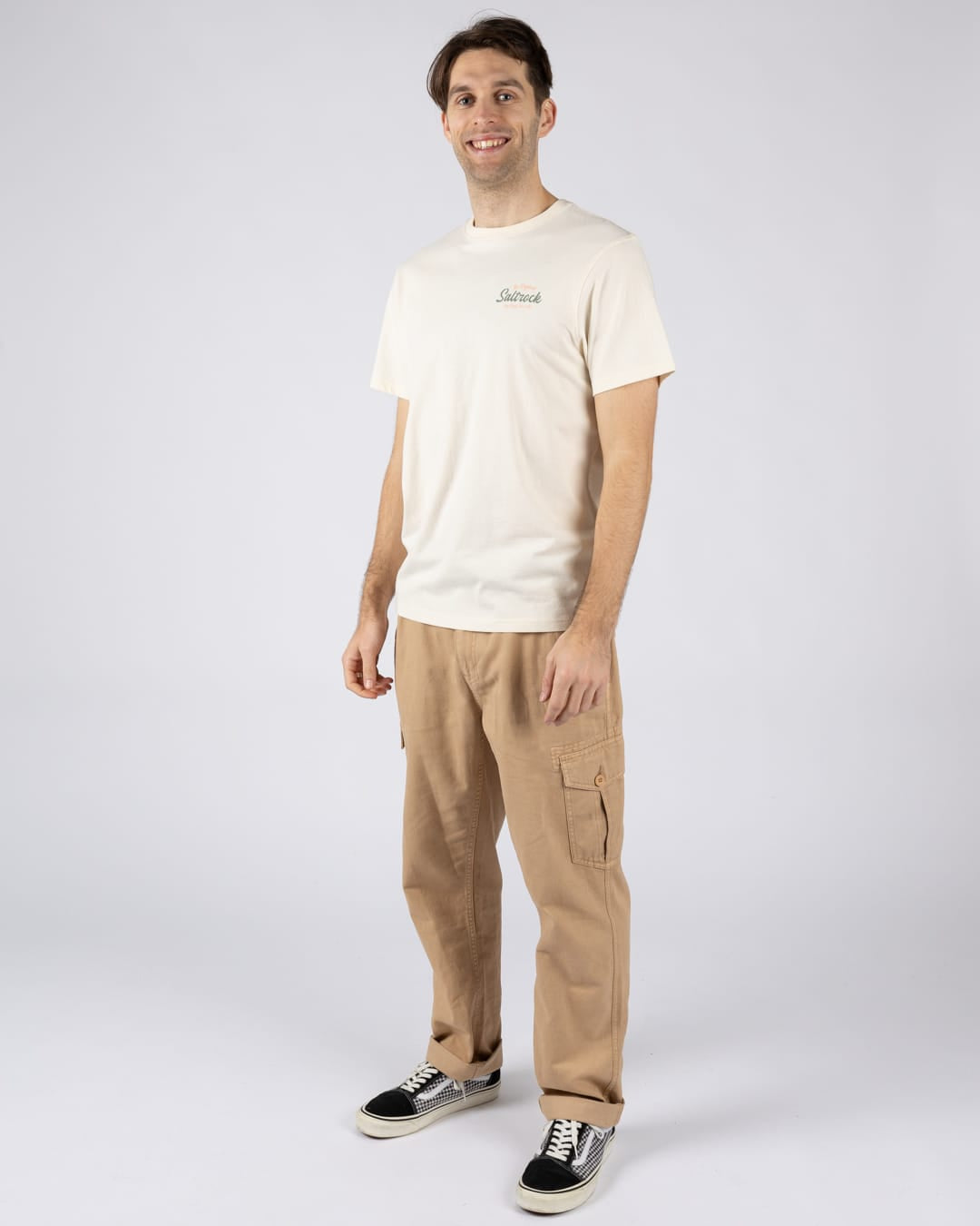 Postcard Mens Short Sleeve T-Shirt in Cream