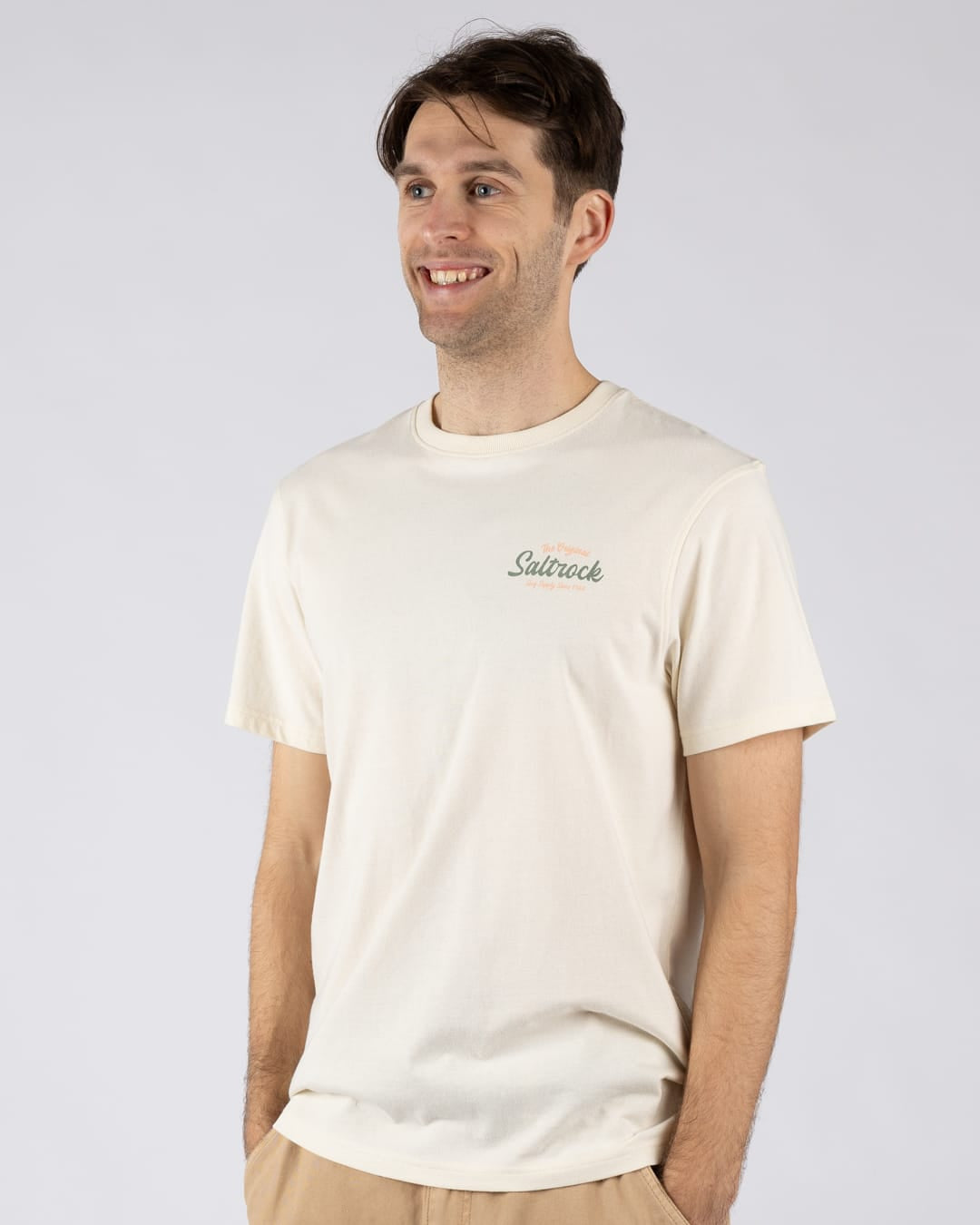Postcard Mens Short Sleeve T-Shirt in Cream