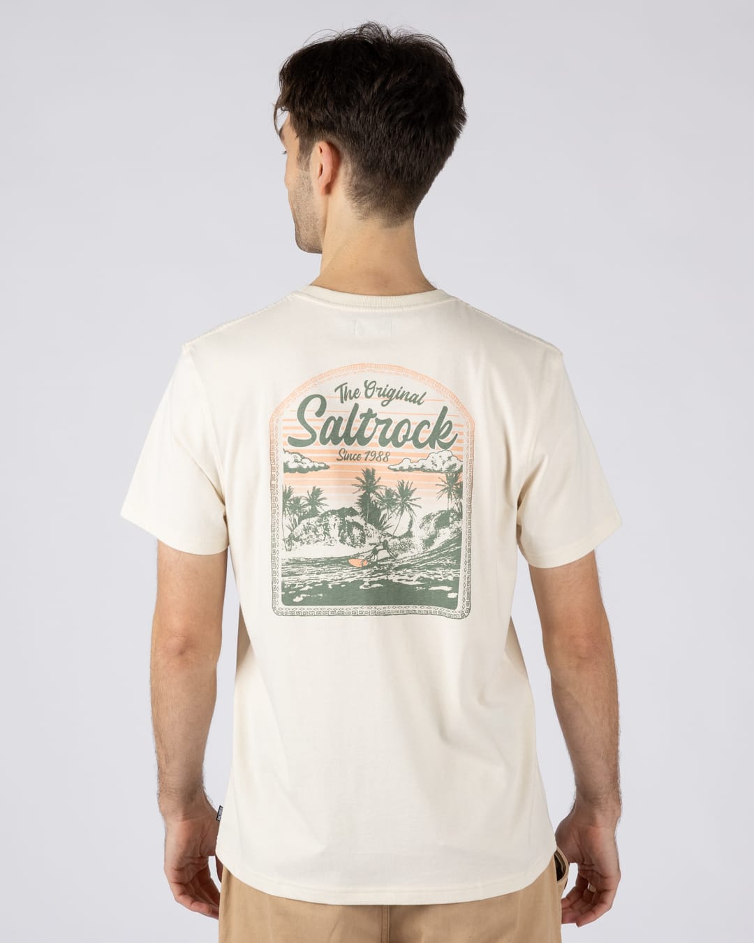 Postcard Mens Short Sleeve T-Shirt in Cream