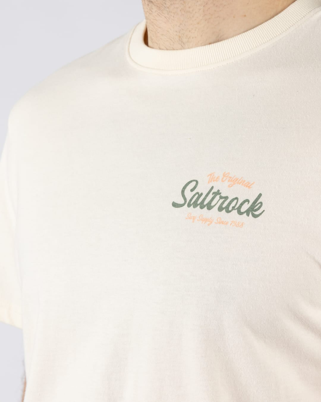 Postcard Mens Short Sleeve T-Shirt in Cream
