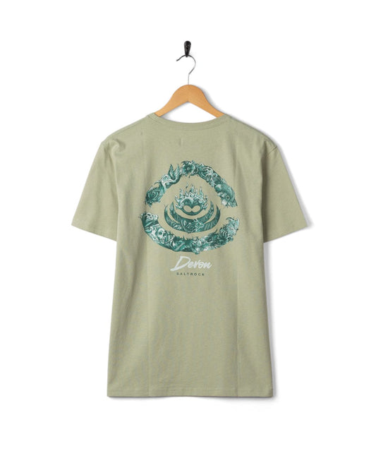 Deep Sea Flame Devon  - Mens Short Sleeve T-shirt - Light Green