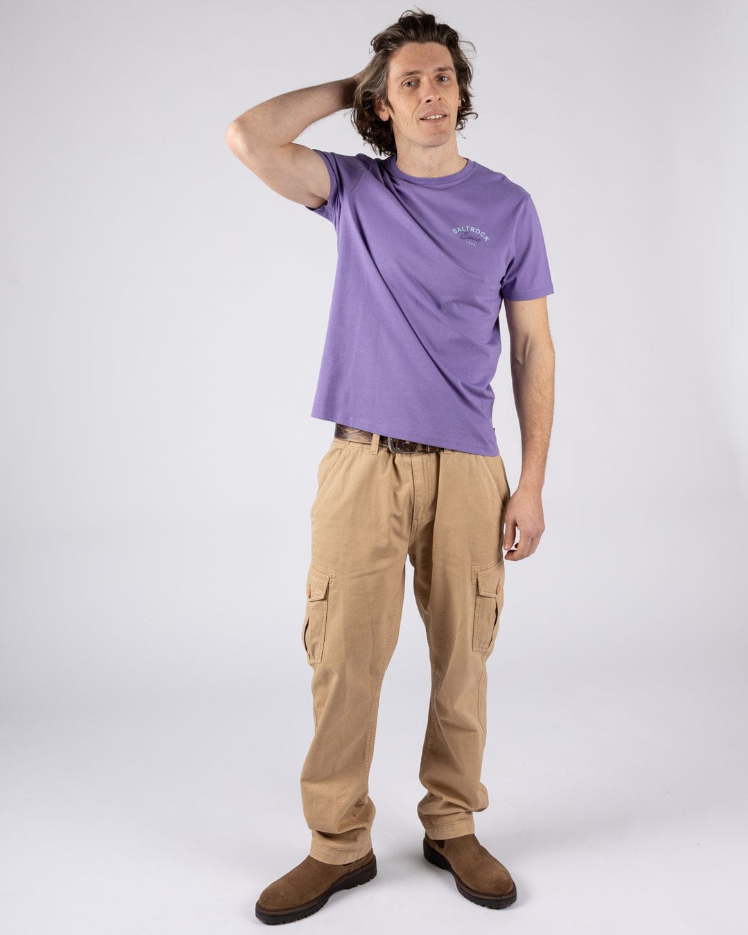 Deep Sea Flame Cornwall - Mens Short Sleeve T-shirt - Purple