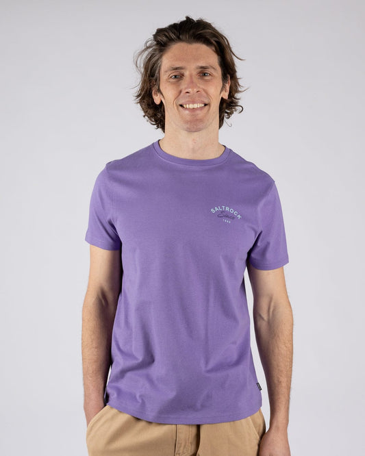 Deep Sea Flame Cornwall - Mens Short Sleeve T-shirt - Purple