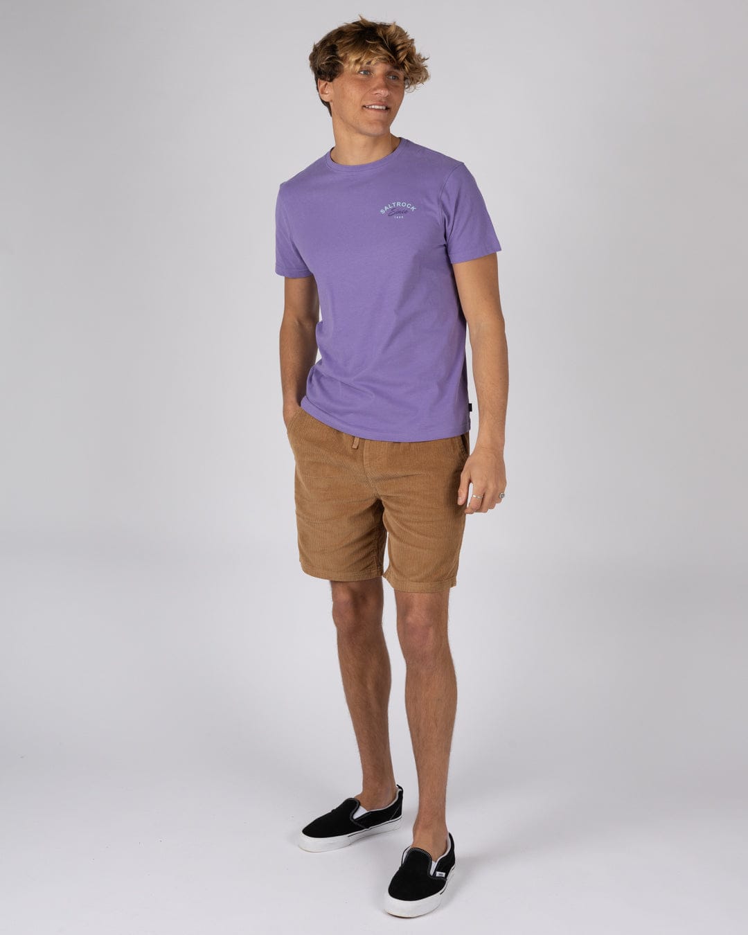 Deep Sea Flame Devon  - Mens Short Sleeve T-Shirt - Purple