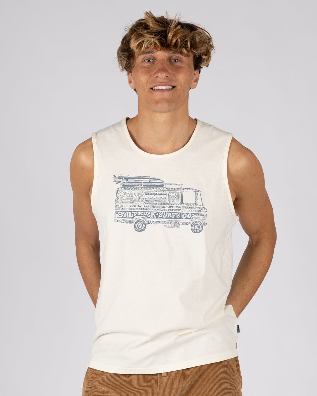 Trail Bus - Mens Vest - Cream