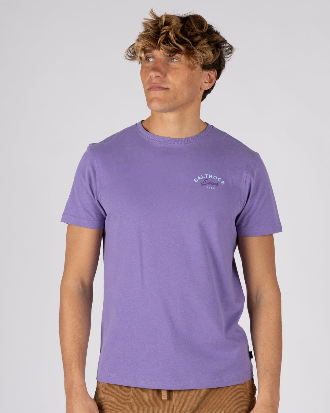 Deep Sea Flame Devon  - Mens Short Sleeve T-Shirt - Purple