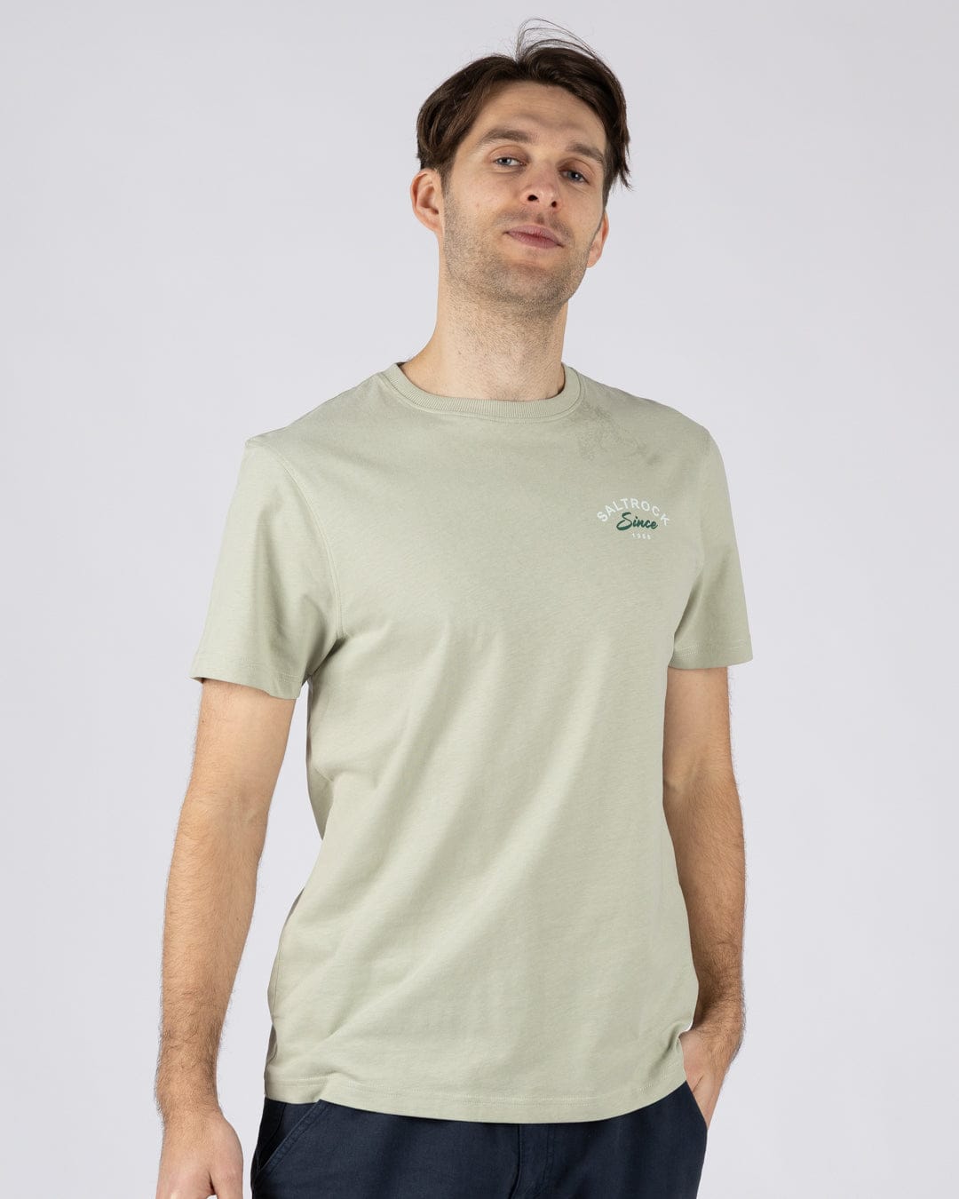 Deep Sea Flame Wales - Mens Short Sleeve - Light Green
