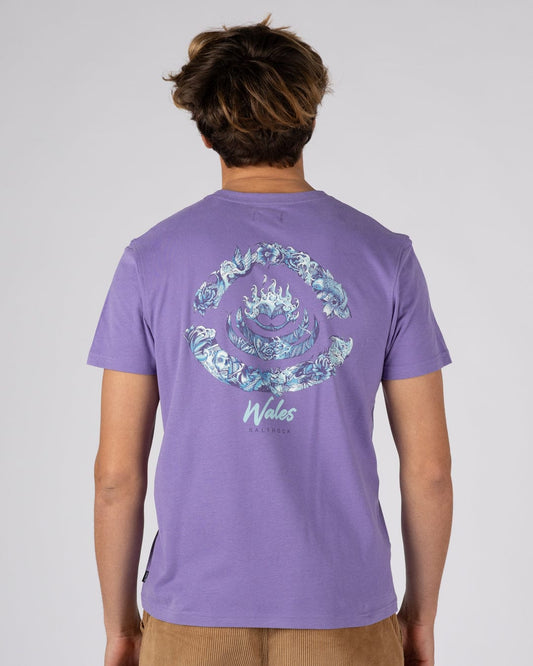 Deep Sea Flame Wales - Mens Short Sleeve T-shirt - Purple