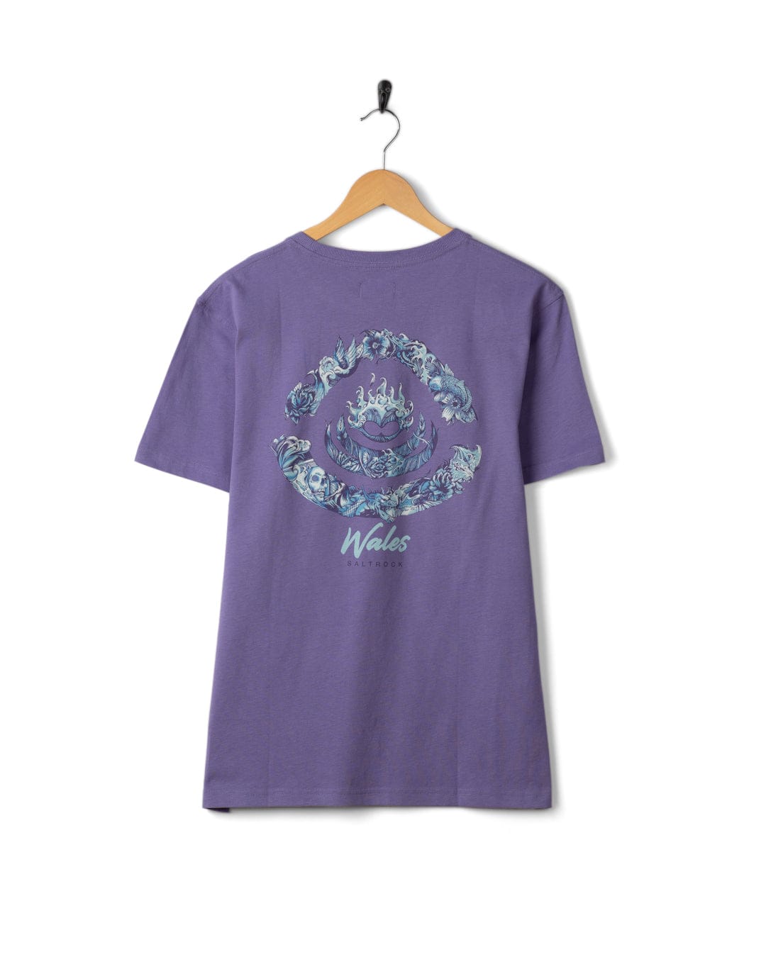 Deep Sea Flame Wales - Mens Short Sleeve T-shirt - Purple
